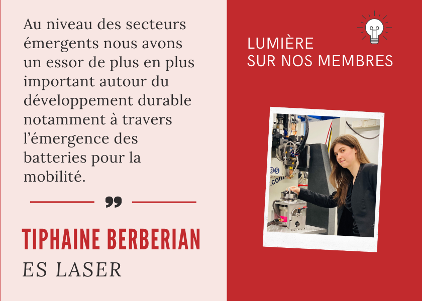 LUMIÈRE SUR NOS MEMBRES : RENCONTRE AVEC TIPHAINE BERBERIAN, TECHNICO-COMMERCIALE CHEZ ES LASER