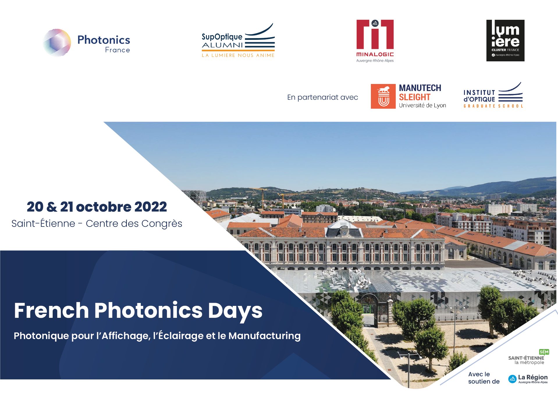 French Photonics Days les 20 et 21 octobre à Saint-Etienne